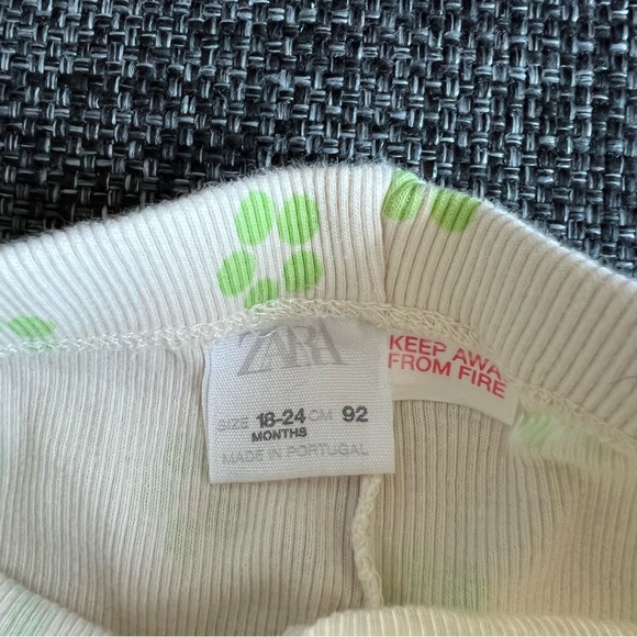 Zara Neon Floral Ribbed Leggings Size 18-24 Months - Picture 2 of 4